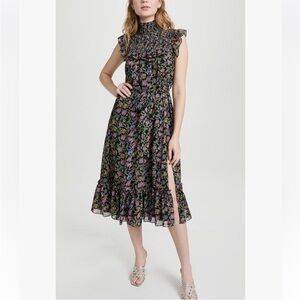 Likely Black Gio Floral Midi Dress size 12 . Slit on the side. Bohemia look .